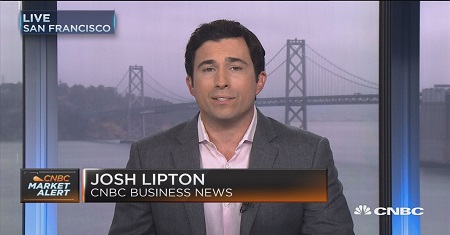 Josh Lipton while presenting business news at CNBC.